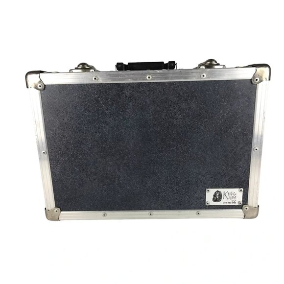 King Kase Unisex Gray Silver Inner Pockets Divider Top Handle Briefcase Bag